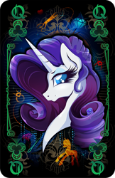 Size: 1247x1920 | Tagged: safe, artist:rariedash, part of a set, character:rarity, episode:queen of clubs, g4, my little pony: equestria girls, card, female, playing card, profile, queen, solo