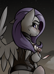 Size: 1280x1760 | Tagged: safe, artist:whitepone, oc, oc only, oc:morning glory (project horizons), fallout equestria, fallout equestria: project horizons, amputee, bandage, missing limb, missing wing, one winged pegasus, stump