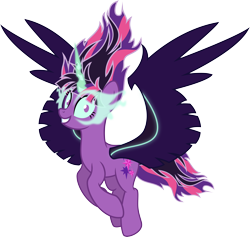 Size: 8887x8411 | Tagged: safe, artist:osipush, character:midnight sparkle, character:twilight sparkle, character:twilight sparkle (scitwi), species:pony, equestria girls:friendship games, g4, my little pony: equestria girls, my little pony:equestria girls, absurd resolution, equestria girls ponified, female, flying, glowing eyes, horn, inkscape, looking at you, midnight sparkle, ponified, simple background, smiling, solo, transparent background, vector, wings