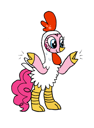 Size: 331x448 | Tagged: safe, artist:kturtle, character:pinkie pie, animal costume, animated, chicken dance, chicken pie, chicken suit, chinese new year, clothing, costume, dancing, female, solo