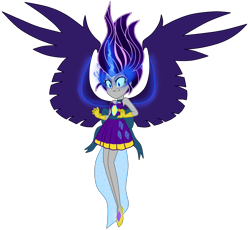 Size: 8500x7808 | Tagged: safe, artist:mixiepie, character:rarity, equestria girls:friendship games, g4, my little pony: equestria girls, my little pony:equestria girls, absurd resolution, alternate hairstyle, alternate universe, clothing, dress, female, gloves, glowing eyes, horn, midnight sparkle, midnight-ified, necklace, pendant, simple background, solo, transparent background, vector, wings