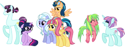 Size: 9033x3437 | Tagged: safe, artist:osipush, character:indigo zap, character:lemon zest, character:principal abacus cinch, character:sour sweet, character:sugarcoat, character:sunny flare, character:twilight sparkle, character:twilight sparkle (scitwi), species:pony, equestria girls:friendship games, g4, my little pony: equestria girls, my little pony:equestria girls, equestria girls ponified, ponified, shadow five, simple background, transparent background, unicorn sci-twi, vector