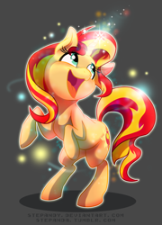 Size: 1024x1424 | Tagged: safe, artist:stepandy, character:sunset shimmer, species:pony, species:unicorn, cute, female, shimmerbetes, so fucking happy, solo