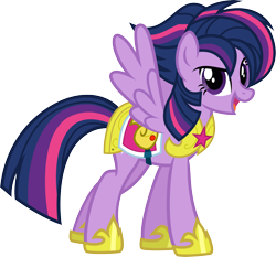 Size: 5786x5398 | Tagged: safe, artist:osipush, character:twilight sparkle, species:pegasus, species:pony, absurd resolution, alternate gender counterpart, alternate hairstyle, alternate universe, armor, female, mare, pegasus twilight sparkle, punklight sparkle, race swap, royal guard, simple background, solo, spread wings, transparent background, vector, wings