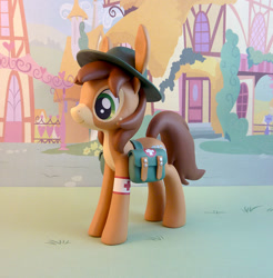 Size: 900x915 | Tagged: safe, artist:krowzivitch, oc, oc only, oc:charlie foxtrot, species:mule, clothing, craft, figurine, freckles, hat, medical pony, photo, saddle bag, sculpture, solo, traditional art