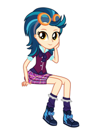 Size: 2500x3000 | Tagged: safe, artist:mixiepie, character:indigo zap, equestria girls:friendship games, g4, my little pony: equestria girls, my little pony:equestria girls, clothing, commission, crystal prep academy uniform, cute, female, looking at you, school uniform, simple background, smiling, solo, transparent background, zapabetes