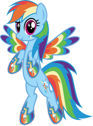 Size: 3915x5316 | Tagged: safe, artist:osipush, character:rainbow dash, colored wings, cutie mark magic, female, multicolored wings, rainbow power, rainbow power rainbow dash, rainbow power-ified, rainbow wings, simple background, solo, transparent background, vector, wingding eyes