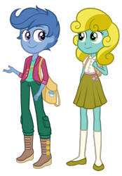 Size: 1152x1656 | Tagged: safe, artist:thecheeseburger, character:archer, character:sun glimmer, my little pony:equestria girls, archer (character), archerbetes, cute glimmer, equestria girls-ified, scootablue, simple background, transparent background