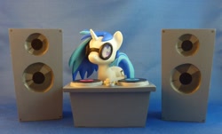 Size: 1000x603 | Tagged: safe, artist:krowzivitch, character:dj pon-3, character:vinyl scratch, species:pony, custom, glasses, irl, photo, sculpture, solo, speakers, turntable