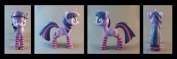Size: 1653x558 | Tagged: safe, artist:krowzivitch, character:twilight sparkle, species:pony, clothing, custom, irl, photo, sculpture, socks, solo, striped socks