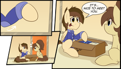 Size: 1280x736 | Tagged: safe, artist:fleet-wing, oc, oc only, oc:flitter feather, oc:zaylem, comic:equine academy, equine academy
