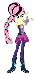 Size: 1800x3700 | Tagged: safe, artist:mixiepie, character:fluttershy, equestria girls:friendship games, g4, my little pony: equestria girls, my little pony:equestria girls, alternate universe, archery, chest protector, clothing, crystal prep academy, crystal prep shadowbolts, emoshy, eyeliner, female, high heel boots, simple background, solo, transparent background, vector