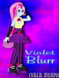 Size: 2345x3119 | Tagged: safe, artist:cyber-murph, equestria girls:rainbow rocks, g4, my little pony: equestria girls, my little pony:equestria girls, background human, female, pose, signature, solo, the snapshots, violet blurr