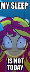 Size: 176x416 | Tagged: safe, artist:bluse, character:sunset shimmer, episode:my past is not today, g4, my little pony: equestria girls, my little pony:equestria girls, cropped, female, insomnia, kill me, meme, show accurate, sleep deprivation, solo