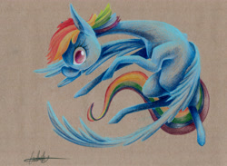 Size: 6880x5025 | Tagged: safe, artist:getchanoodlewet, character:rainbow dash, absurd resolution, female, solo, traditional art