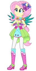 Size: 1800x3500 | Tagged: safe, artist:mixiepie, character:fluttershy, equestria girls:legend of everfree, g4, my little pony: equestria girls, my little pony:equestria girls, boots, clothing, crystal guardian, crystal wings, cute, female, high heel boots, ponied up, simple background, smiling, solo, sparkles, super ponied up, transparent background, vector