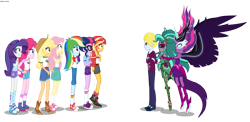 Size: 7146x3492 | Tagged: safe, artist:asika-aida, character:applejack, character:fluttershy, character:gloriosa daisy, character:midnight sparkle, character:pinkie pie, character:rainbow dash, character:rarity, character:sunset shimmer, character:twilight sparkle, character:twilight sparkle (scitwi), oc, oc:delta brony, species:eqg human, equestria girls:legend of everfree, g4, my little pony: equestria girls, my little pony:equestria girls, absurd resolution, clothing, commission, converse, duality, equestria girls-ified, gaea everfree, humane five, humane seven, humane six, join us, mane six, midnight sparkle, shoes, sneakers
