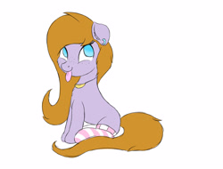Size: 3750x2850 | Tagged: safe, artist:nexcoyotlgt, oc, oc only, oc:amanda de fleur, species:earth pony, species:pony, clothing, female, mare, silly, silly pony, simple background, socks, solo, striped socks, tongue out, white background