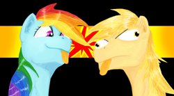 Size: 1022x566 | Tagged: safe, artist:testostepone, character:rainbow dash, oc, derp, derp face, painting