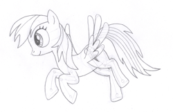 Size: 1384x898 | Tagged: safe, artist:aafh, character:rainbow dash, female, monochrome, solo, traditional art