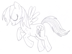 Size: 1464x1088 | Tagged: safe, artist:aafh, character:rainbow dash, female, monochrome, solo, traditional art