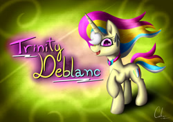 Size: 2480x1748 | Tagged: safe, artist:cafecomponeis, oc, oc only, oc:trinity deblanc, species:pony, species:unicorn, ear piercing, earring, jewelry, multicolored hair, necklace, painting, piercing, profile, signature, solo