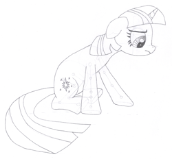 Size: 1520x1408 | Tagged: safe, artist:aafh, character:twilight sparkle, female, monochrome, solo, traditional art