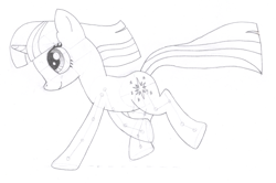 Size: 1658x1104 | Tagged: safe, artist:aafh, character:twilight sparkle, female, monochrome, running, solo, traditional art