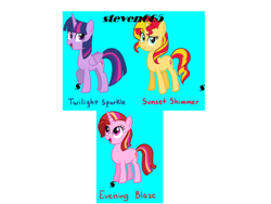 Size: 800x600 | Tagged: safe, artist:thecheeseburger, character:sunset shimmer, character:twilight sparkle, character:twilight sparkle (alicorn), oc, species:alicorn, species:pony, species:unicorn, ship:sunsetsparkle, magical lesbian spawn, offspring, stolen art