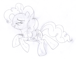 Size: 1664x1306 | Tagged: safe, artist:aafh, character:pinkie pie, species:earth pony, species:pony, female, monochrome, simple background, solo, traditional art, white background