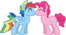 Size: 562x303 | Tagged: safe, artist:chaotic-kitties, artist:starryoak, character:pinkie pie, character:rainbow dash, species:earth pony, species:pegasus, species:pony, ship:pinkiedash, bubble berry, bubbleblitz, gay, male, nuzzling, rainbow blitz, rule 63, shipping, simple background, transparent background