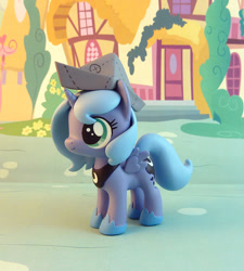 Size: 721x800 | Tagged: safe, artist:krowzivitch, character:princess luna, species:alicorn, species:pony, cartographer's cap, clothing, craft, female, figurine, filly, hat, sculpture, solo, traditional art, woona, younger