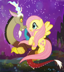 Size: 7866x8821 | Tagged: safe, artist:asika-aida, character:discord, character:fluttershy, ship:discoshy, absurd resolution, female, male, shipping, straight
