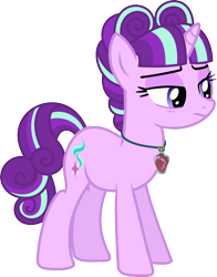 Size: 1599x2040 | Tagged: safe, artist:starryoak, character:starlight glimmer, species:pony, species:unicorn, miracleverse, alternate hairstyle, alternate universe, anger magic, female, jewelry, lidded eyes, magic, necklace, simple background, solo, transparent background