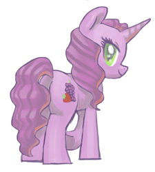 Size: 720x800 | Tagged: safe, artist:needsmoarg4, character:berry punch, character:berryshine, species:pony, species:unicorn, g4, female, mare, race swap, simple background, smiling, solo, white background