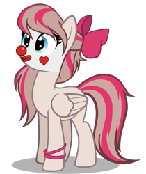 Size: 811x964 | Tagged: safe, artist:asika-aida, edit, character:angel wings, species:pegasus, species:pony, bow, clown, female, mare, simple background, solo, transparent background, vector