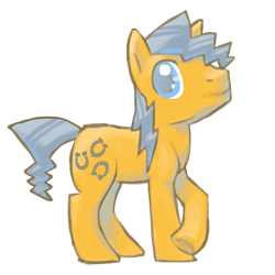 Size: 800x800 | Tagged: safe, artist:needsmoarg4, species:earth pony, species:pony, g4, chance-a-lot, colored pupils, creme brulee, looking at you, male, smiling, solo, stallion