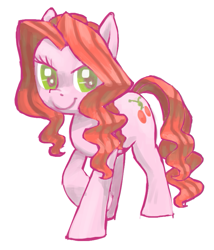 Size: 669x781 | Tagged: safe, artist:needsmoarg4, character:cherry berry, species:earth pony, species:pony, g4, colored pupils, female, mare, simple background, smiling, smirk, solo, white background