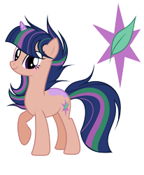 Size: 1645x2001 | Tagged: safe, artist:velveagicsentryyt, oc, oc only, oc:star spruce, parent:timber spruce, parent:twilight sparkle, parents:timbertwi, species:pony, species:unicorn, female, mare, offspring, raised hoof, simple background, solo, transparent background