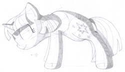 Size: 1824x1050 | Tagged: safe, artist:aafh, character:twilight sparkle, species:pony, species:unicorn, female, monochrome, solo, traditional art