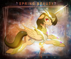 Size: 3500x2946 | Tagged: safe, artist:zidanemina, oc, oc only, oc:spring beauty, species:alicorn, species:pony, alicorn oc, art trade, clothing, female, mare, open mouth, red eyes, solo