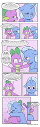 Size: 2893x9000 | Tagged: safe, artist:raph13th, character:spike, character:trixie, species:dragon, species:pony, species:unicorn, comic:glim glam and pals, comic, crying, dialogue, duo, eyes closed, hug, lidded eyes, nose wrinkle, tumblr