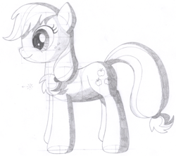 Size: 1554x1381 | Tagged: safe, artist:aafh, character:applejack, species:earth pony, species:pony, female, monochrome, solo, traditional art