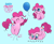 Size: 1082x892 | Tagged: safe, artist:dusty-munji, character:pinkie pie, species:earth pony, species:pony, g4, ant, balloon, blue background, cute, diapinkes, face down ass up, female, looking at you, mare, open mouth, pronking, signature, simple background, solo, text, weapons-grade cute, wingding eyes