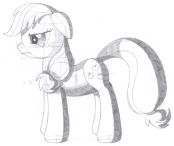 Size: 1620x1356 | Tagged: safe, artist:aafh, character:applejack, species:earth pony, species:pony, female, monochrome, solo, traditional art