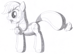 Size: 1837x1345 | Tagged: safe, artist:aafh, character:applejack, species:earth pony, species:pony, female, monochrome, solo, traditional art