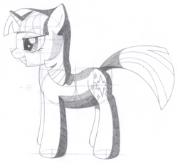 Size: 1584x1450 | Tagged: safe, artist:aafh, character:twilight sparkle, species:pony, species:unicorn, female, monochrome, solo, traditional art