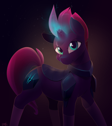 Size: 3868x4360 | Tagged: safe, artist:b-epon, character:tempest shadow, species:pony, species:unicorn, my little pony: the movie (2017), armor, broken horn, eye scar, female, horn, looking at you, mare, scar, scowl, solo, sparking horn