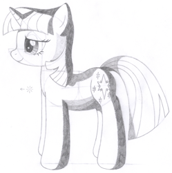 Size: 1349x1354 | Tagged: safe, artist:aafh, character:twilight sparkle, species:pony, species:unicorn, female, monochrome, solo, traditional art
