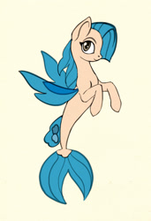Size: 1359x1992 | Tagged: safe, artist:lunebat, oc, oc only, oc:cloudy skies (pap), species:seapony (g4), female, ponies after people